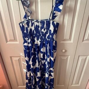 Chic Soul Navy and White Floral Dress